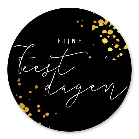 Fijne feestdagen zwart met goud